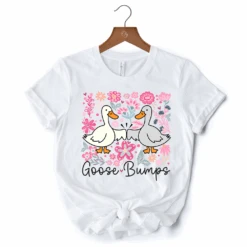 Funny Goose Bumps Floral T-Shirt, White, Natural And Black Sarcastic Goose Tee Gifts -Eds Plant Shop funny goose bumps floral t shirt white natural and black sarcastic goose tee gifts 228457