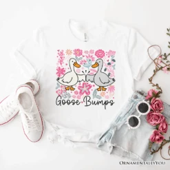 Funny Goose Bumps Floral T-Shirt, White, Natural And Black Sarcastic Goose Tee Gifts -Eds Plant Shop funny goose bumps floral t shirt white natural and black sarcastic goose tee gifts 650720