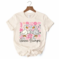Funny Goose Bumps Floral T-Shirt, White, Natural And Black Sarcastic Goose Tee Gifts -Eds Plant Shop funny goose bumps floral t shirt white natural and black sarcastic goose tee gifts 881678