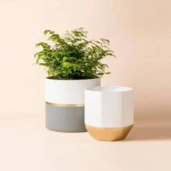 Garonne Rose Gold & Grey Planter Pot Set