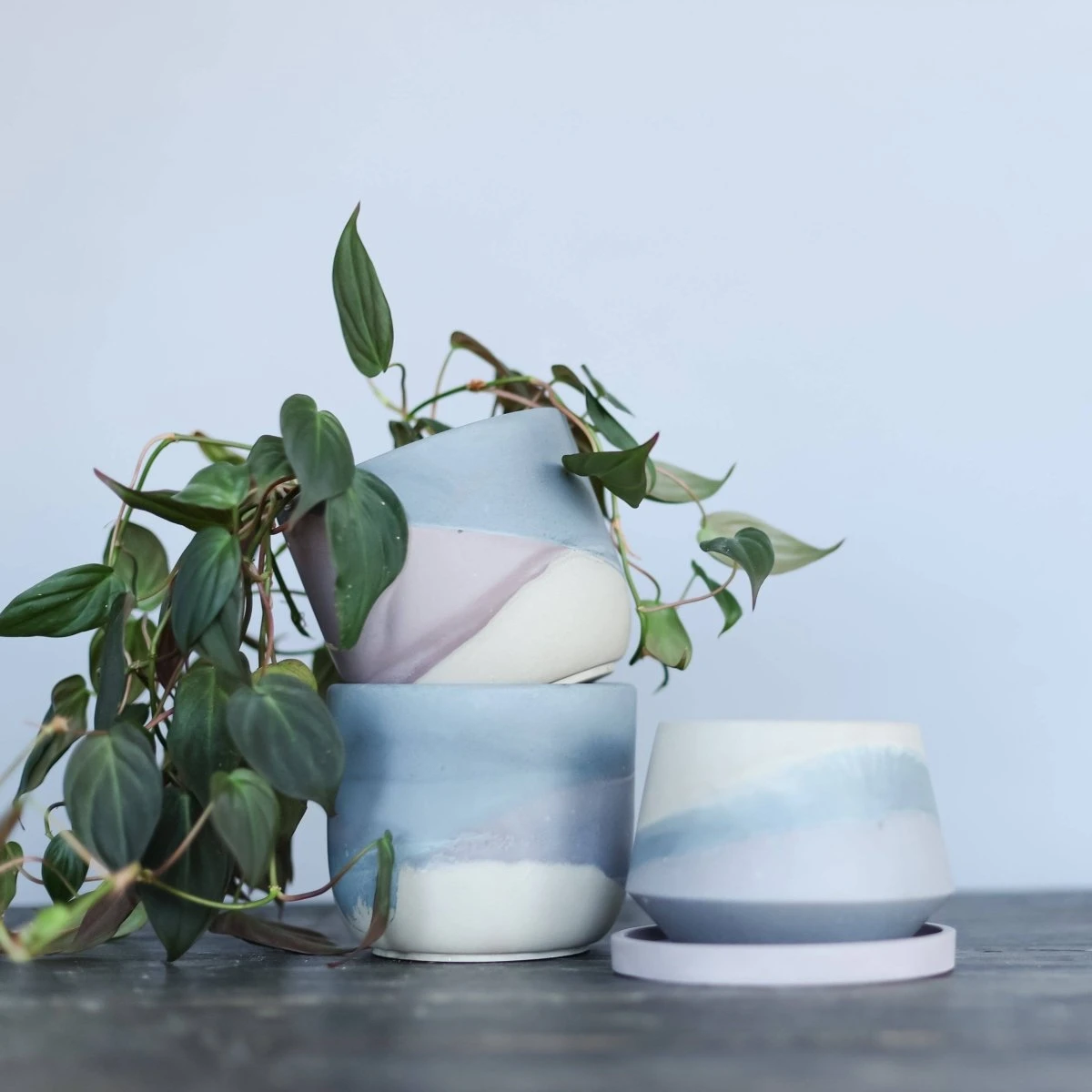 Harper Modern Concrete Planter - Midnight Blue 3 Inch 6 Harper Modern Concrete Planter - Midnight Blue 3 Inch - Image 4