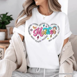 Inspiring Words For Mothers Heart T-Shirt, White Colorful Tee For Strong Women -Eds Plant Shop inspiring words for mothers heart t shirt white colorful tee for strong women 107942