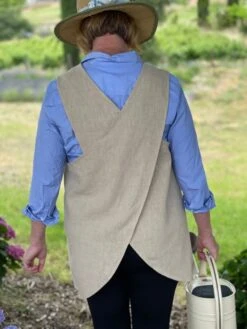 Linen Apron – French Style Crossback Apron For Home, Shop, And Garden -Eds Plant Shop linen apron french style crossback apron for home shop and garden 371965