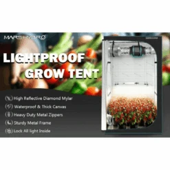 Mars Hydro 2' X 2' X 4' 8" Indoor Grow Tent – 1680D Oxford, Lightproof, Durable -Eds Plant Shop mars hydro 2 x 2 x 4 8 indoor grow tent 1680d oxford lightproof durable 724882