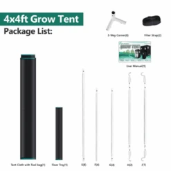 Mars Hydro 4' X 4' X 6' 8" Indoor Grow Tent | Durable, Light-Proof, And User-Friendly -Eds Plant Shop mars hydro 4 x 4 x 6 8 indoor grow tent durable light proof and user friendly 667351