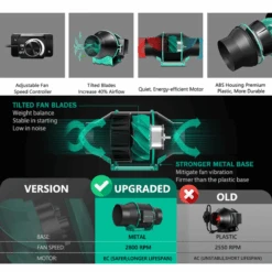 Mars Hydro 6" Inline Duct Fan & Carbon Filter Combo With Speed Controller -Eds Plant Shop mars hydro 6 inline duct fan carbon filter combo with speed controller 648368