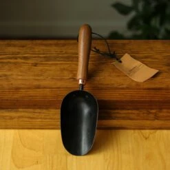 Barebones Oversized Garden Scoop With Walnut Handle -Eds Plant Shop oversized garden scoop with walnut handle 803174