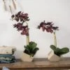 Purple Artificial Silk Orchid Potted Flower Arrangement (Small & Large) -Eds Plant Shop purple artificial silk orchid potted flower arrangement small large 2083067