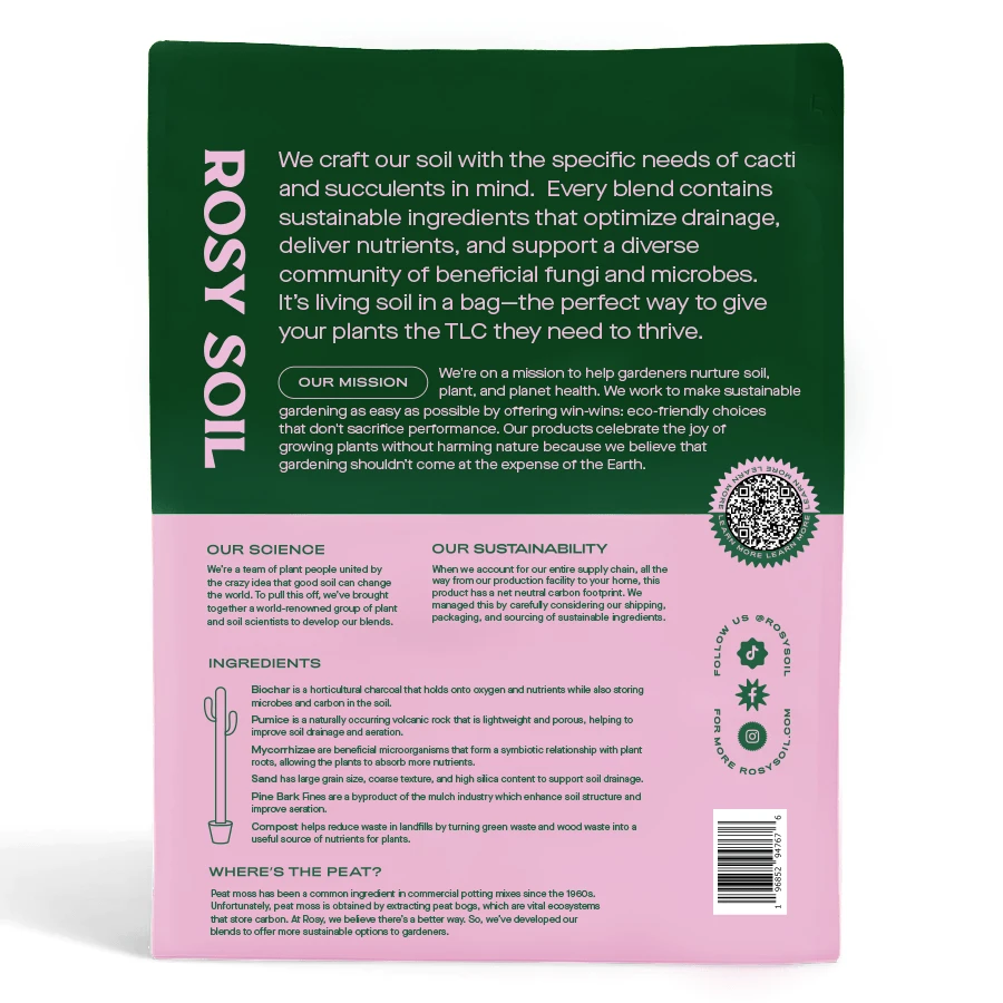 Rosy Soil- Organic Cactus & Succulent Mix 4qt 5 Rosy Soil- Organic Cactus & Succulent Mix 4qt - Image 3