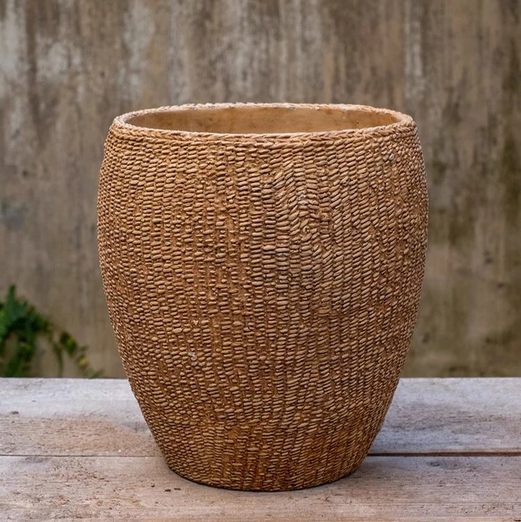 Seagrass Style Cement Planter 12 Seagrass Style Cement Planter - Image 10