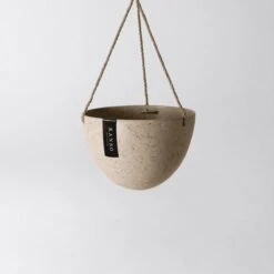 8" Upcycled Hanging Planters -Eds Plant Shop signature stone hanging planter pot 8 inch round bottom 671474