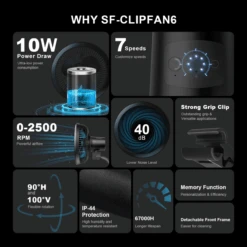 Spider Farmer 6" Clip-On Fan For Indoor Plants -Eds Plant Shop spider farmer 6 clip on fan for indoor plants 404195