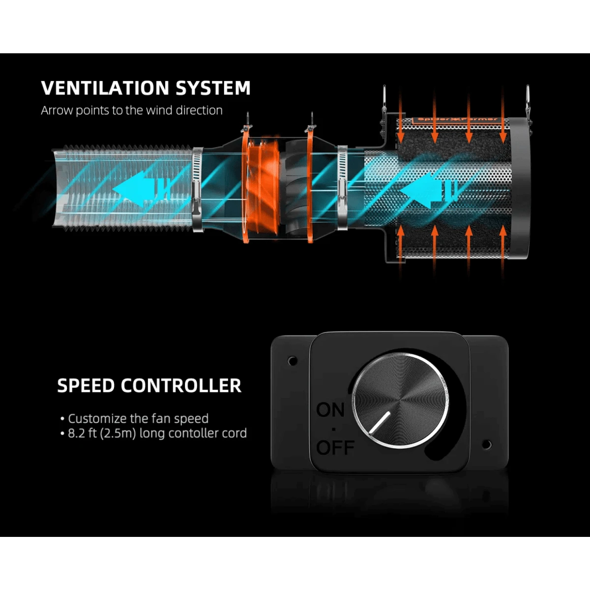 Spider Farmer Grow Kit 6" Inline Duct Fan And Carbon Filter Combo 13 Spider Farmer Grow Kit 6" Inline Duct Fan And Carbon Filter Combo - Image 11