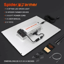 Spider Farmer SF7000 650W Full Spectrum LED Grow Light – Advanced Energy Efficiency For Professional Results -Eds Plant Shop spider farmer sf7000 650w full spectrum led grow light advanced energy efficiency for professional results 395520