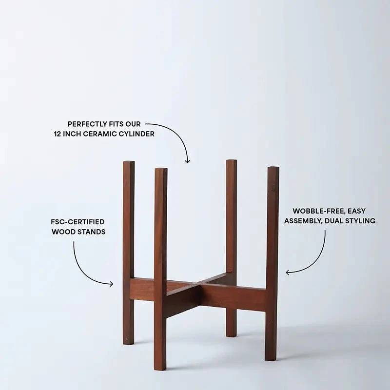 Square-Leg Mahogany Plant Stand — Adjustable Height, Indoor/Outdoor 4 Square-Leg Mahogany Plant Stand — Adjustable Height, Indoor/Outdoor - Image 2