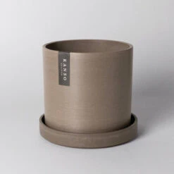 7 Inch Upcycled Signature Stone Planter Pot & Saucer -Eds Plant Shop upcycled signature stone planter pot saucer 7 inch 583511