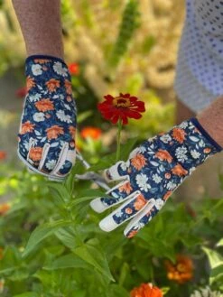 Women’s Floral “Olivia” Garden & Project Gloves – Reinforced Cotton Twill & Spandex -Eds Plant Shop womens floral gardening and project gloves the olivia 745261