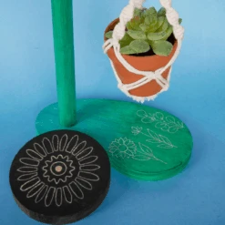 Wood Engraving Kit With Macrame Plant Stand -Eds Plant Shop wood engraving kit with macrame plant stand 465147