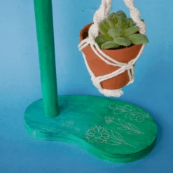 Wood Engraving Kit With Macrame Plant Stand -Eds Plant Shop wood engraving kit with macrame plant stand 505172