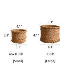 Woven Bamboo Styled Basket - Concrete - Various Sizes -Eds Plant Shop woven bamboo styled basket concrete various sizes 545262