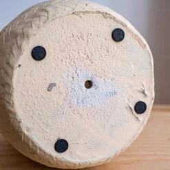 Woven Cement Planter With Rope Accent -Eds Plant Shop woven cement planter with rope accent 390447